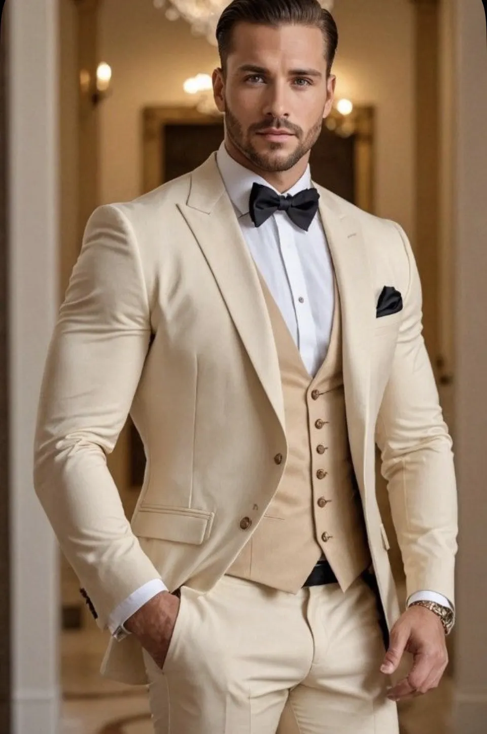 driedelig-trouwpak-in-kleur-beige-voor-mannen-die-gaan-trouwen-aardetinten natuurlijk