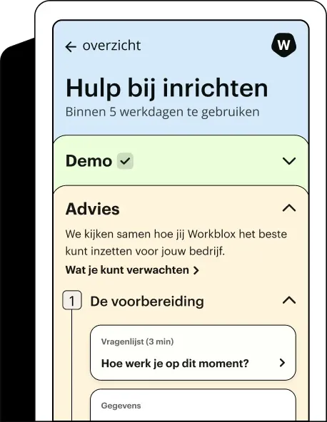 Workblox product UI mobile