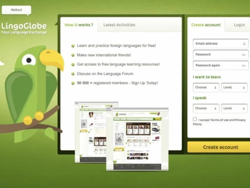 Lingoglobe giúp bạn nâng cao kỹ năng nói, cải thiện kỹ năng viết, nghe và từ vựng của bạn