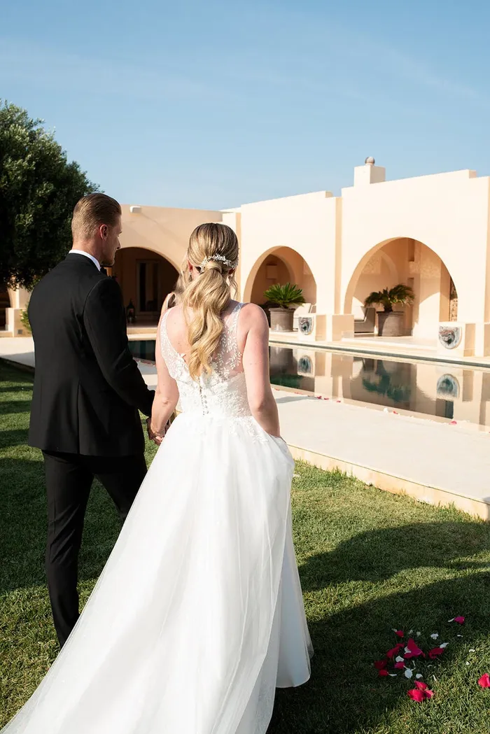 Laureen and David at Villa Es Vedra — ceremony moments, Ibiza