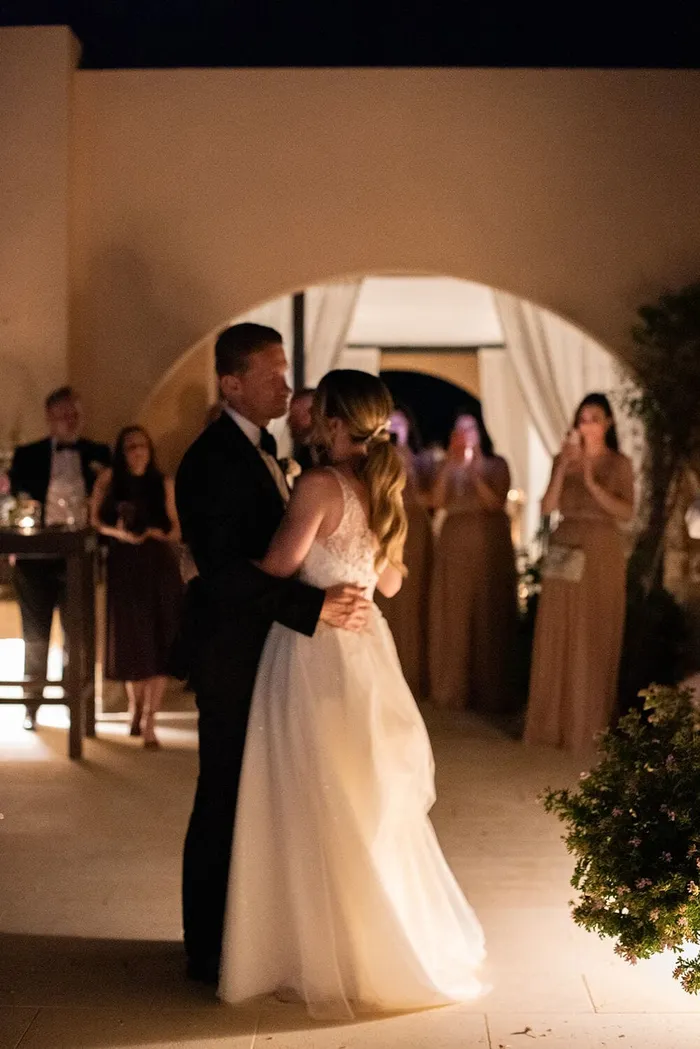 Laureen and David at Villa Es Vedra — evening celebrations, Ibiza