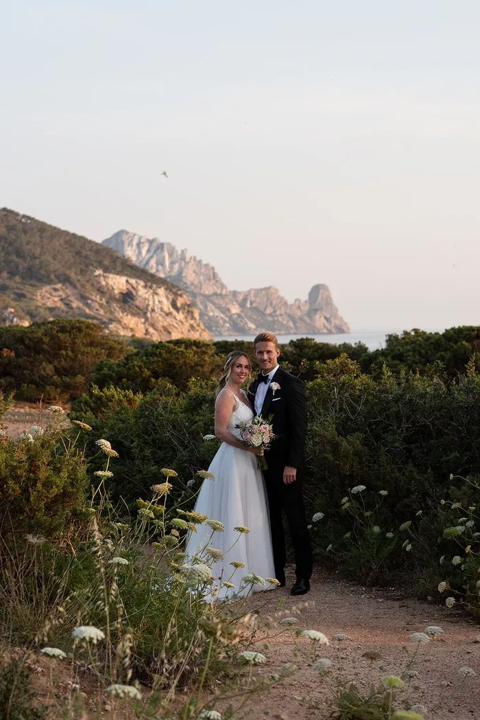 Laureen and David at Villa Es Vedra — couple portraits, Ibiza
