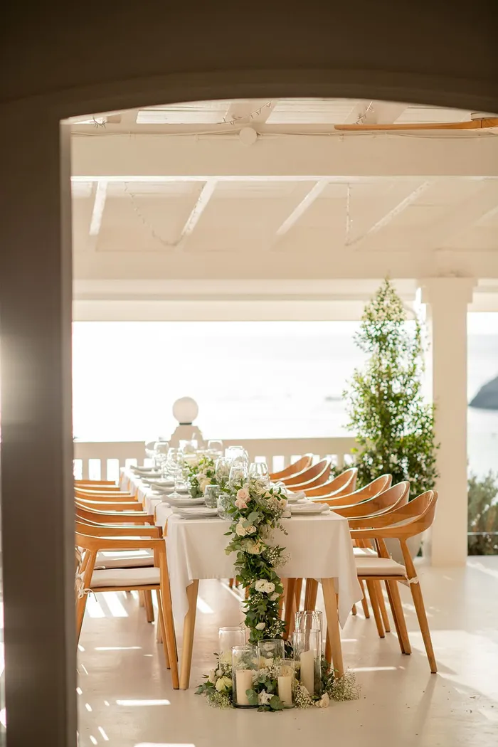 Anniversary celebration at Cotton Beach Club — ceremony moments, Ibiza