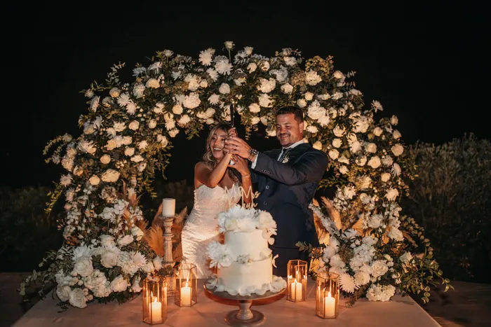 Chris and Valentina at sea-view villa — evening celebrations, Ibiza