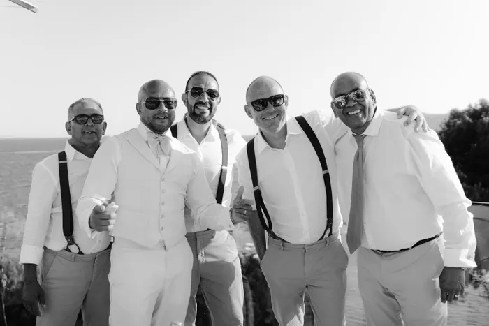 Nicola and Nigel — wedding dinner setup at rooftop venue, Ibiza