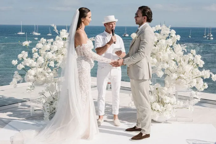 White wedding at Nobu Hotel Ibiza — evening celebrations, Ibiza