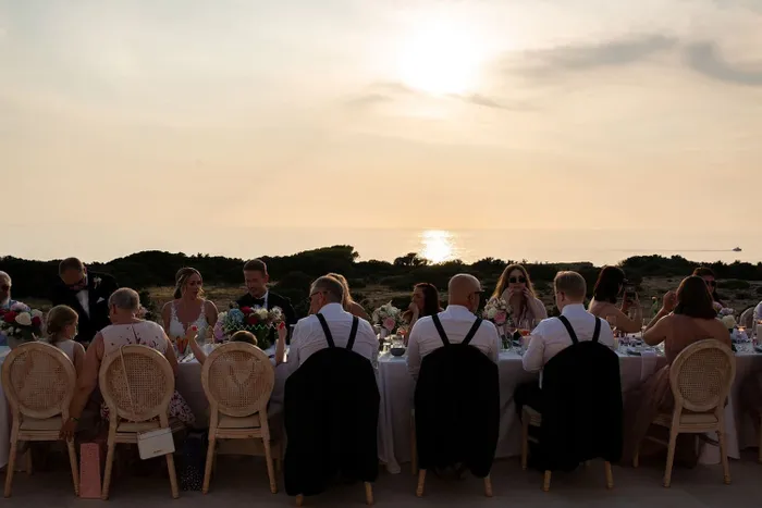 Laureen and David at Villa Es Vedra — reception details, Ibiza