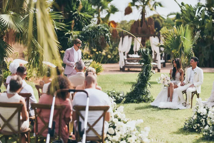 Manon and Alec — wedding dinner setup at Villa Can Es, Ibiza