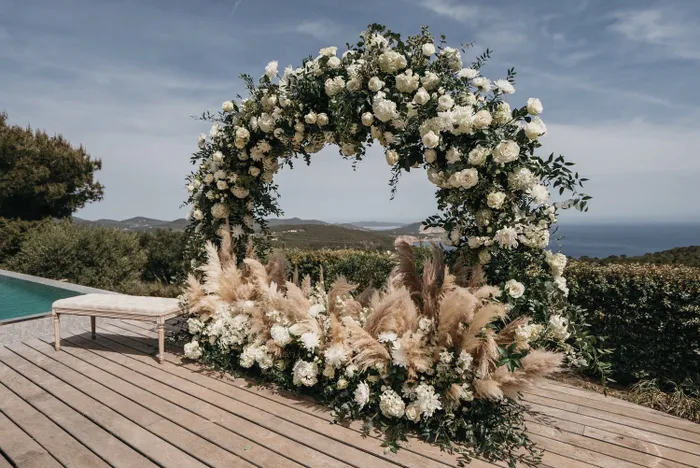 Chris and Valentina at sea-view villa — ceremony moments, Ibiza