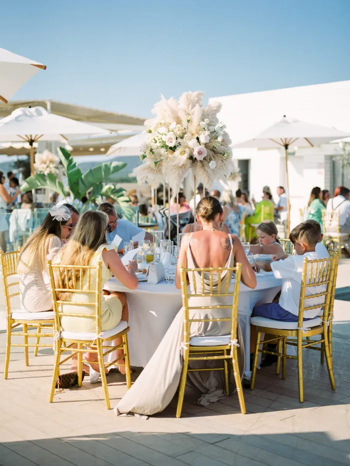 Nicola and Nigel — wedding ceremony at rooftop venue, Ibiza