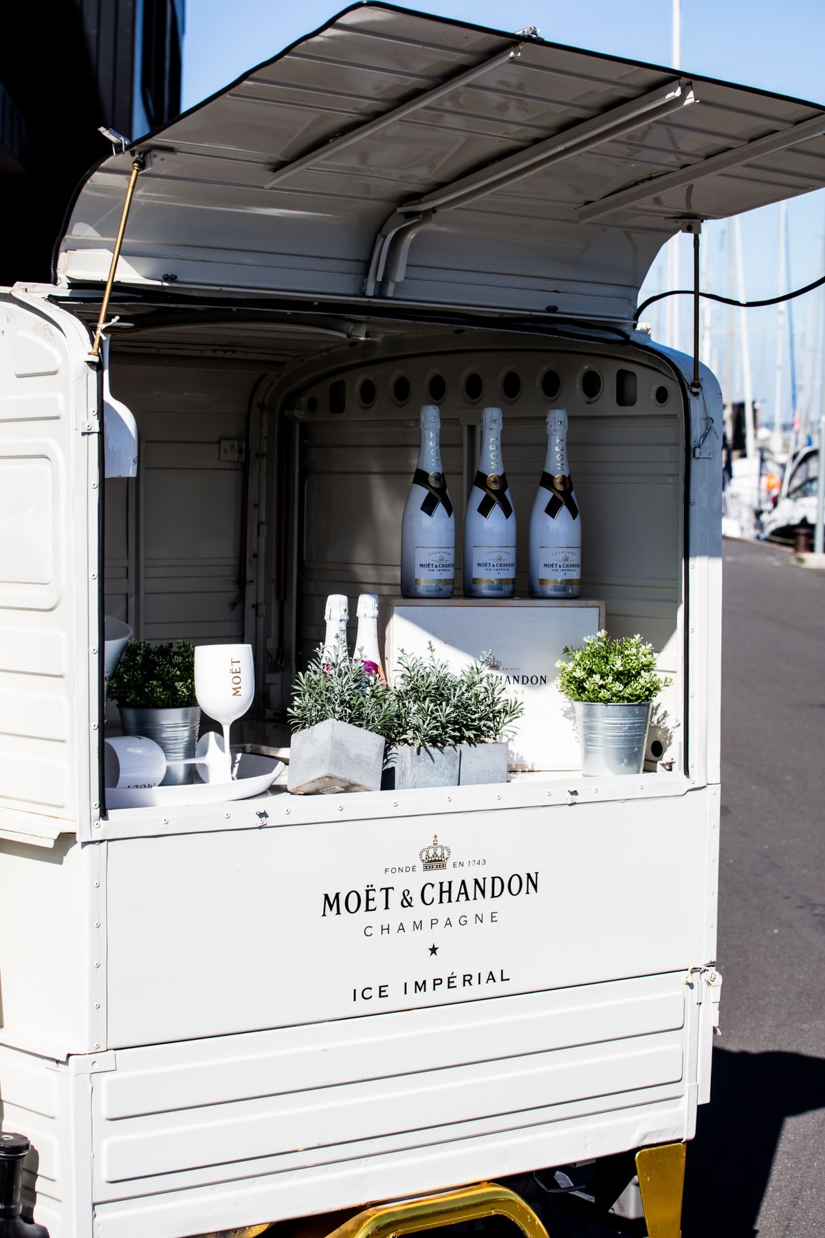 Stylish bar setup for a corporate event in Ibiza planned by Bliss
