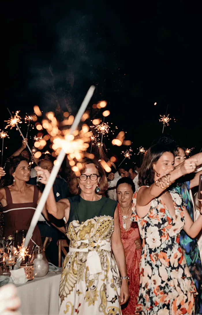 Finca wedding with a long party and cake show organised by Bliss Ibiza Wedding Planner