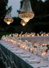 White flowers, candles, chandeliers, dinner, romantic, private event