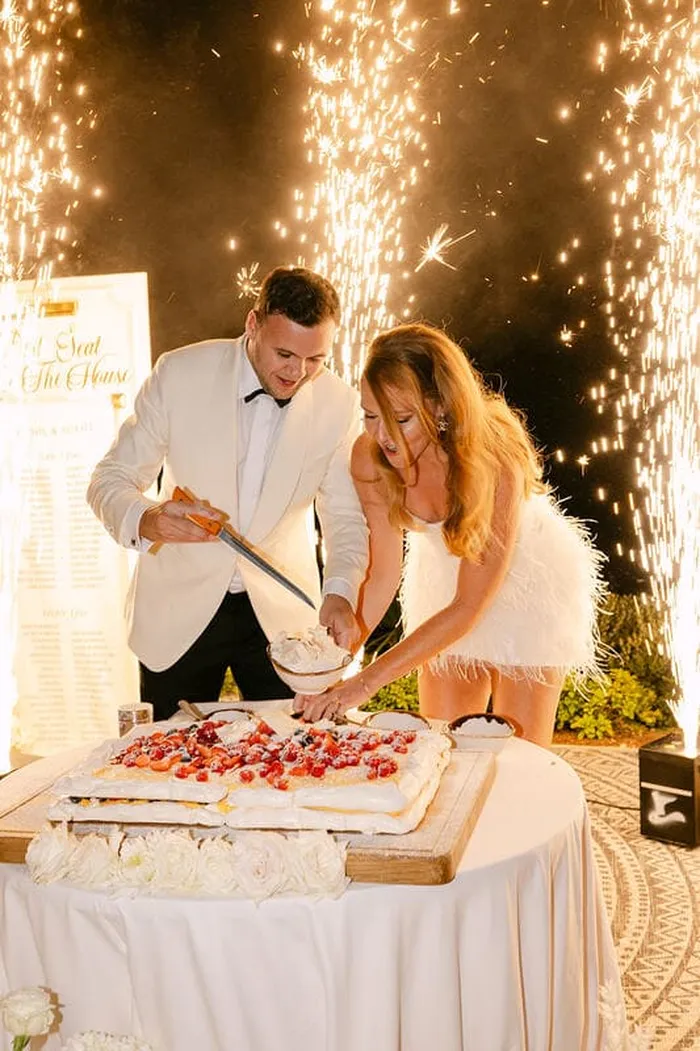 ibiza wedding cake fireworks