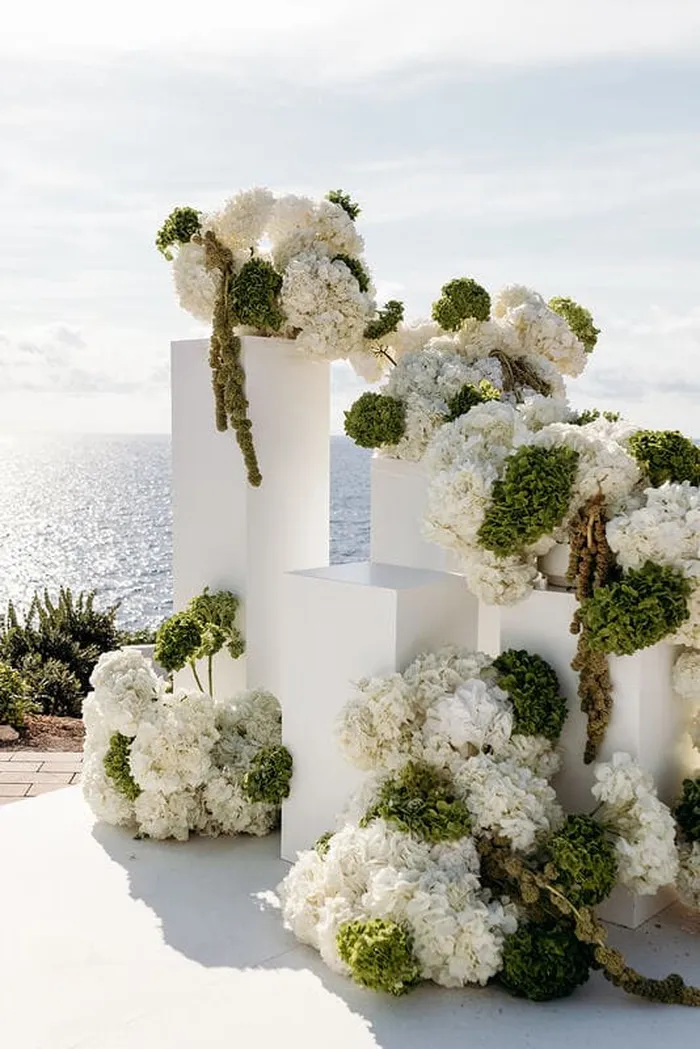 Wedding at 7 Pines ibiza by Bliss Ibiza Wedding Planner  ceremony flowers