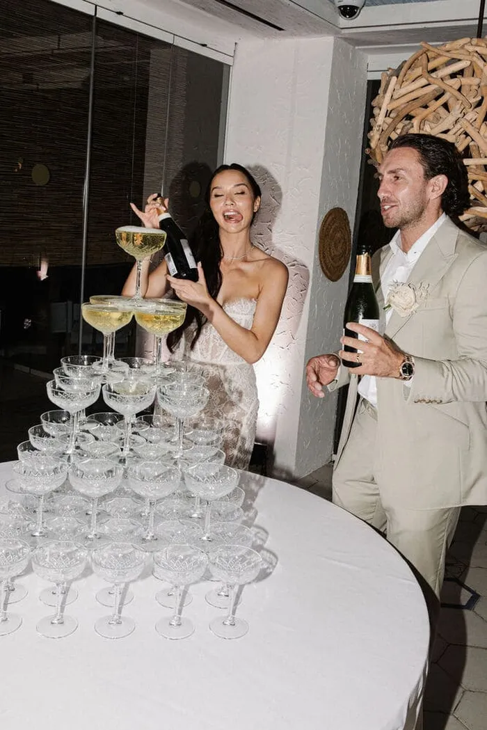 White wedding at Nobu Hotel Ibiza — evening celebrations, Ibiza