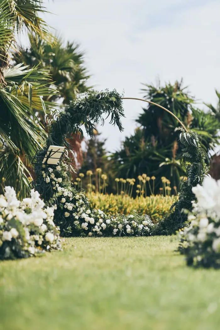 Manon and Alec — wedding dinner setup at Villa Can Es, Ibiza