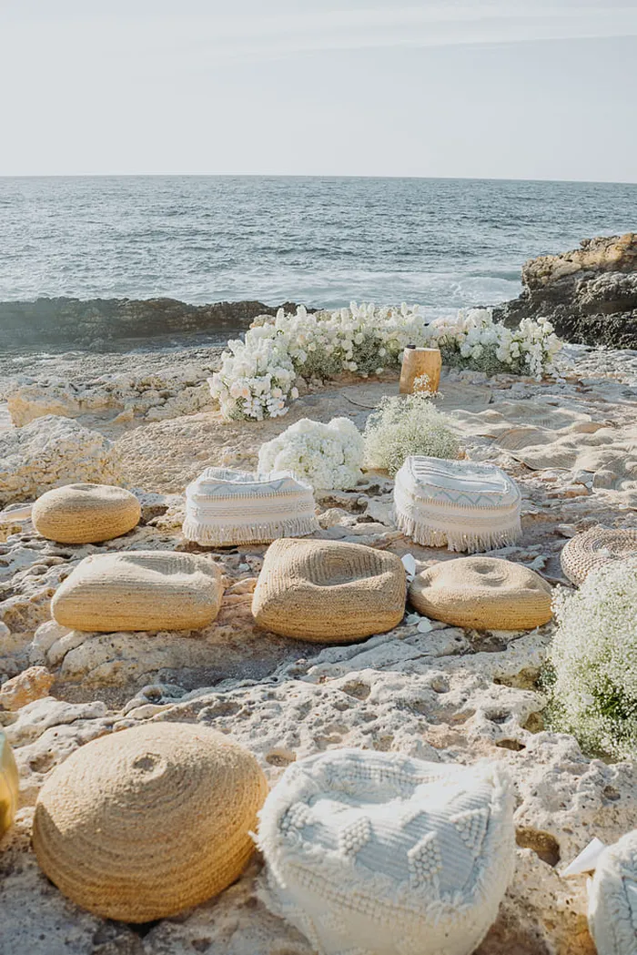 Beach wedding at Six Senses Ibiza — reception details, Ibiza