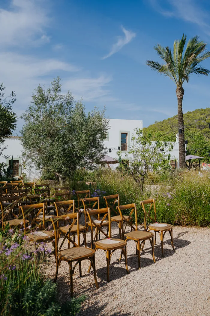 juntos house ibiza wedding venue ceremony set up
