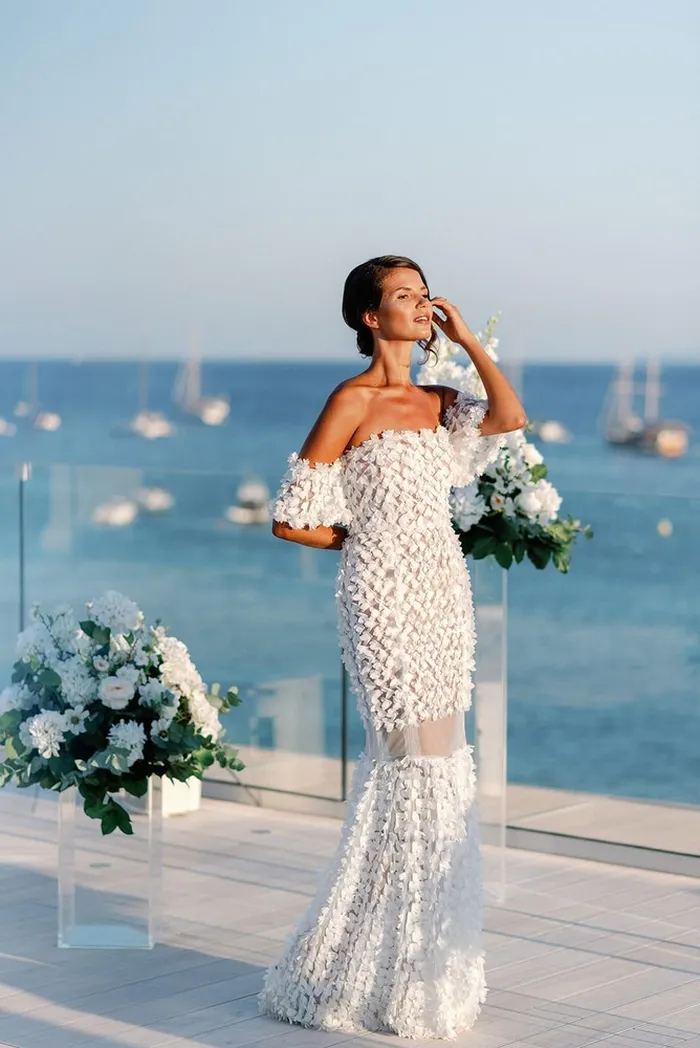 Wedding inspiration shoot at Nobu Ibiza — couple portraits, Ibiza