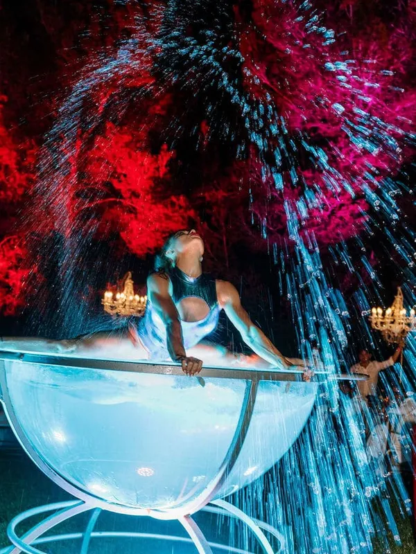 Wedding studio 54 in a private villa in Ibiza by Bliss Ibiza Wedding Planner with a very high end band in Ibiza