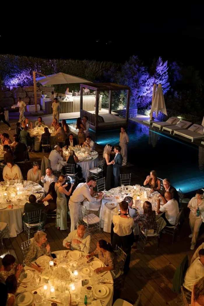 Infinity pool wedding reception private villa