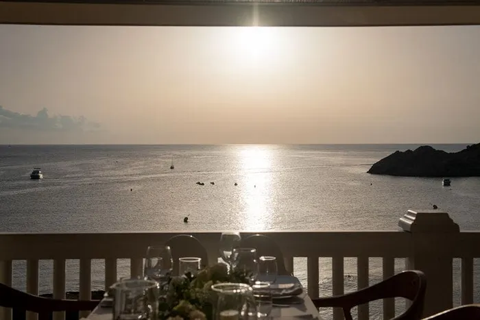 Anniversary celebration at Cotton Beach Club — ceremony moments, Ibiza