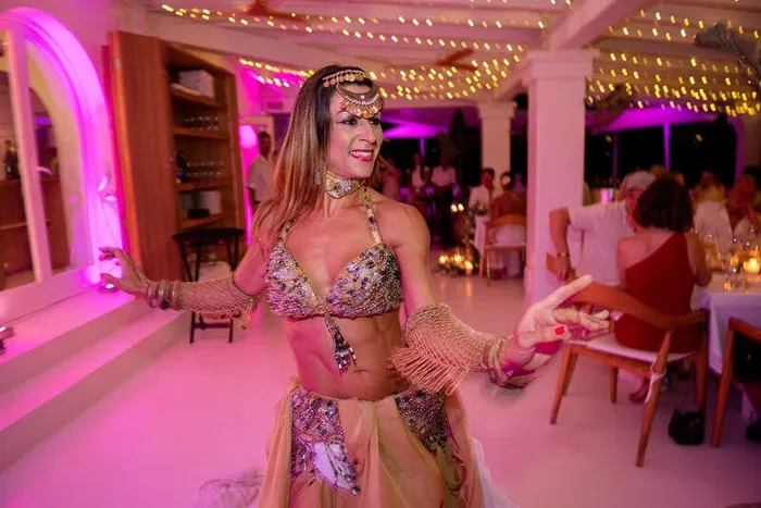 Anniversary celebration at Cotton Beach Club — ceremony moments, Ibiza