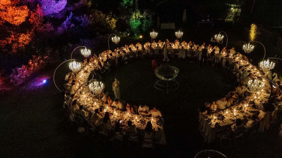 This is an impressive design of authentic wedding in ibiza in a villa studio 54 theme