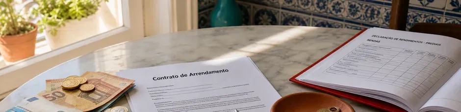 Casa arrendada a uma empresa, ilustrando a taxa de IRS reduzida a 10% para senhorios em 2026