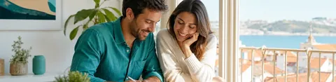 Casas e gráficos representam o impacto de investir em imobiliário em Portugal com novas regras fiscais