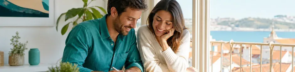 Casas e gráficos representam o impacto de investir em imobiliário em Portugal com novas regras fiscais