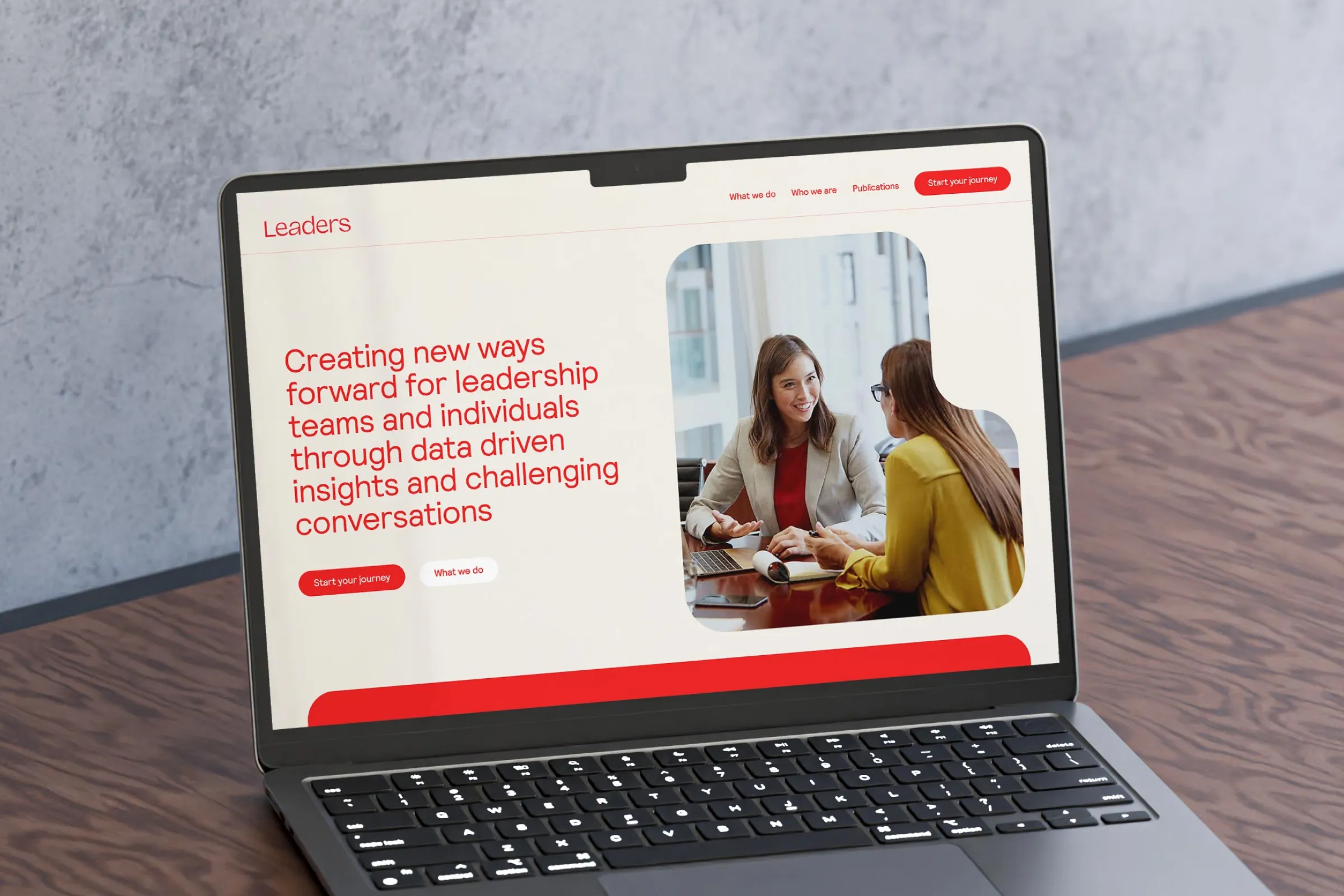 The homepage of the website developed in Storyblok and Laravel
