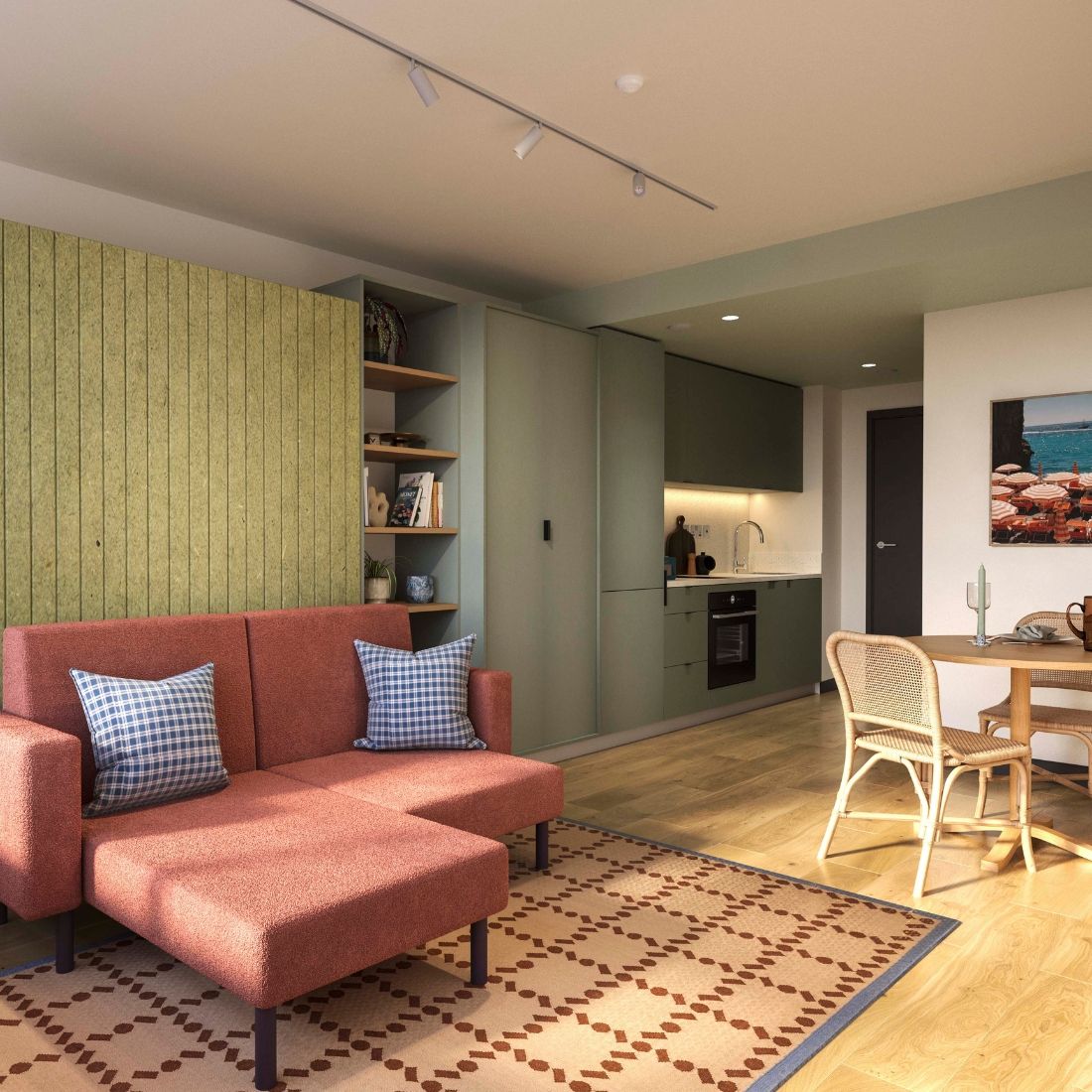The Altham medium studio living area cgi