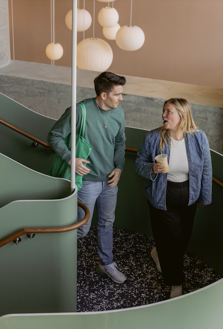 Residents on the stairs Boston The Bon