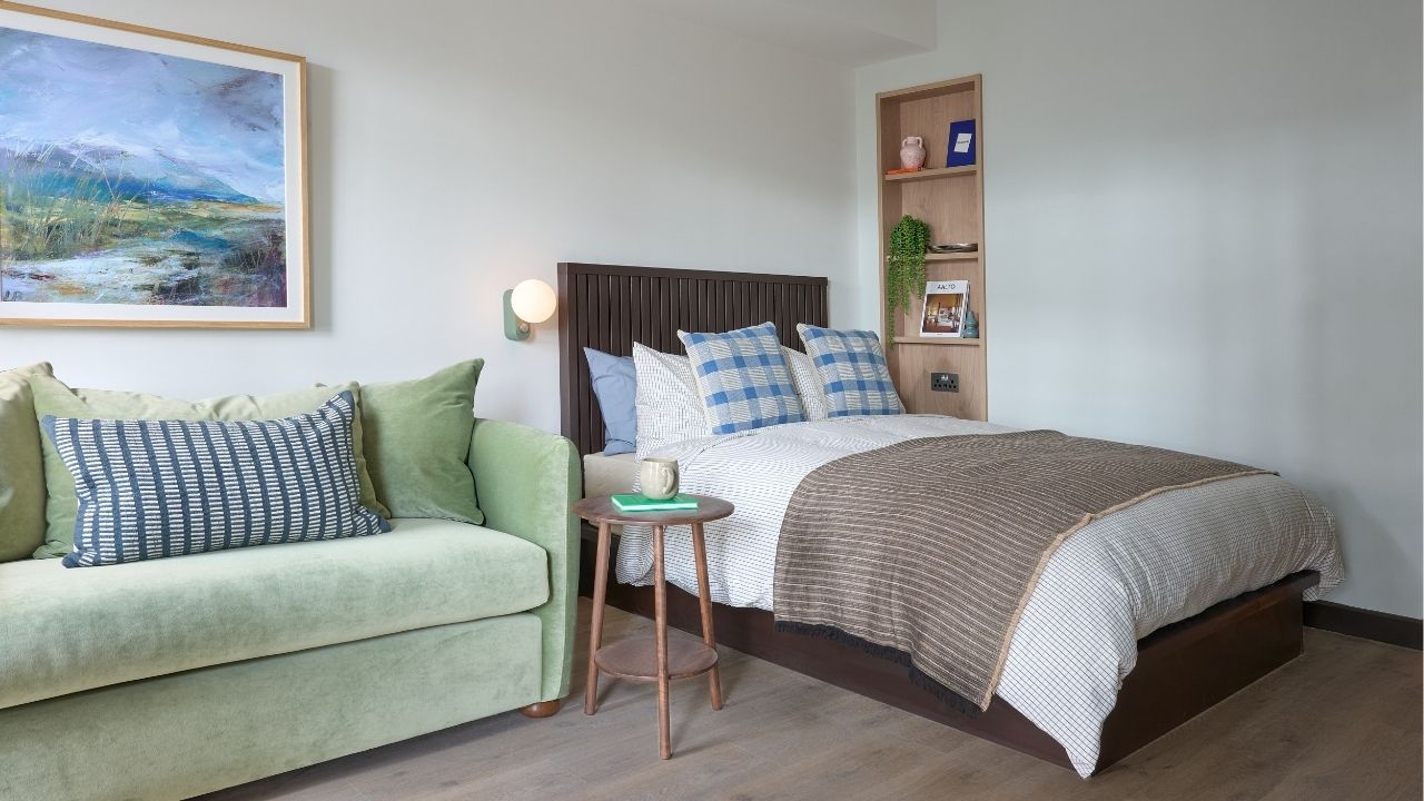 The Alba sofa and bed area