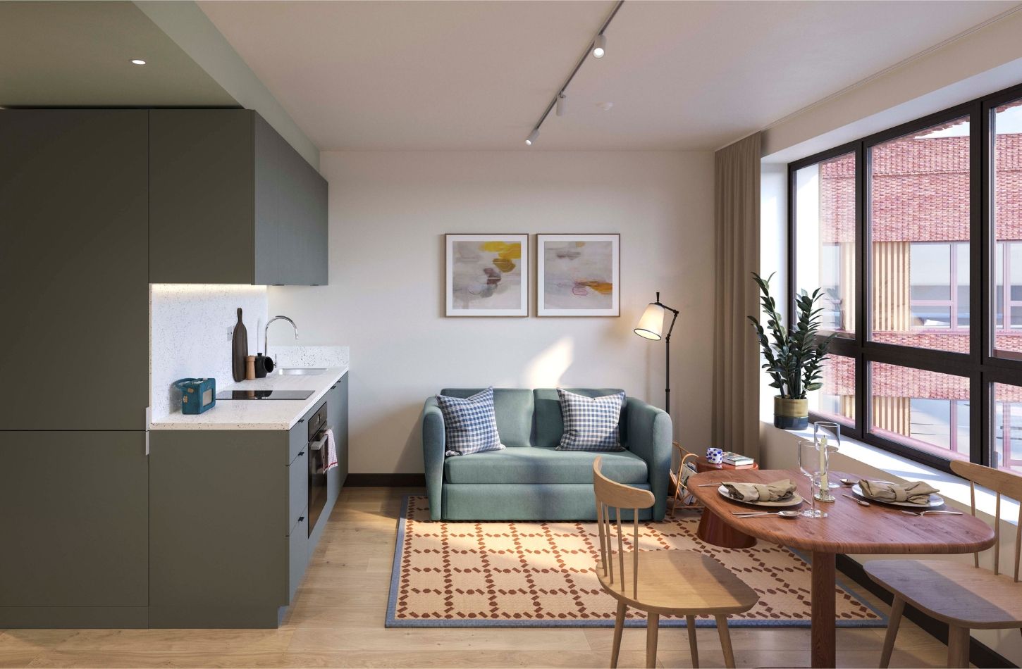 The Altham medium studio living area cgi