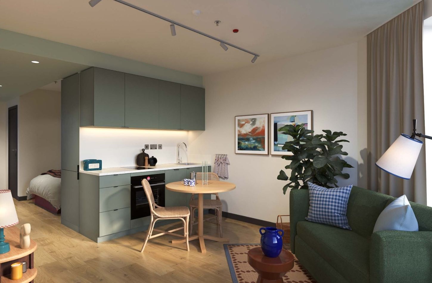 The Altham medium studio living area cgi