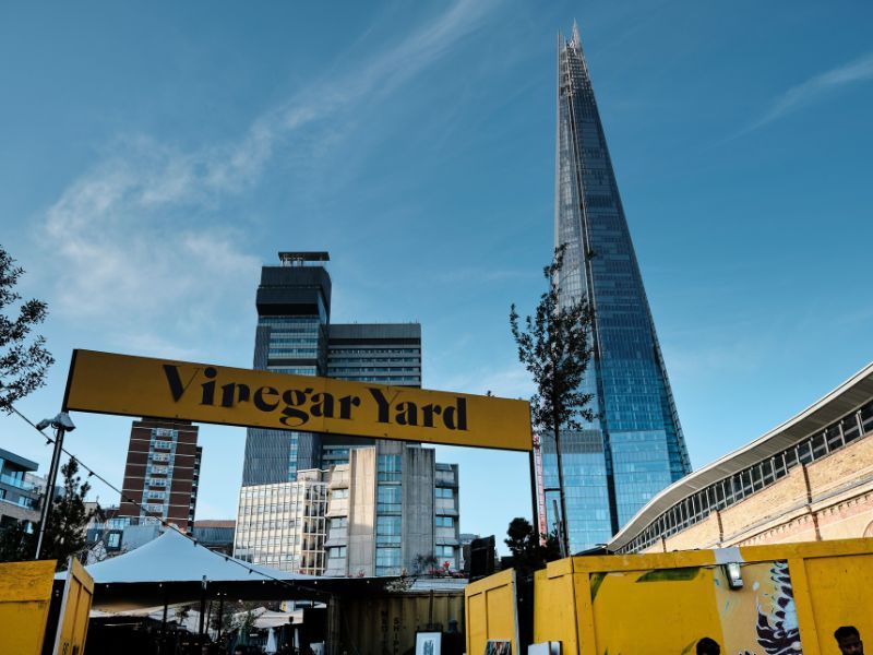Vinegar Yard London, with the Shard in the background