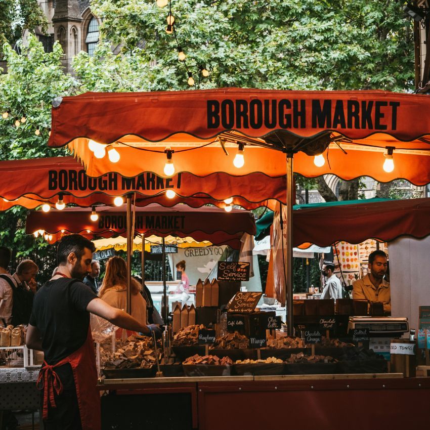 Street food vendor at Borough Market in London