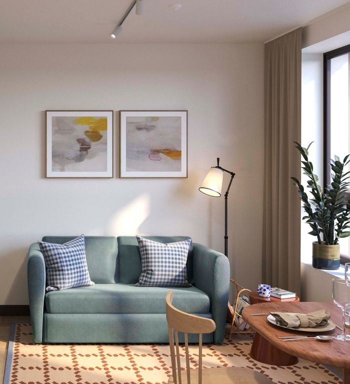 The Altham medium studio living area cgi