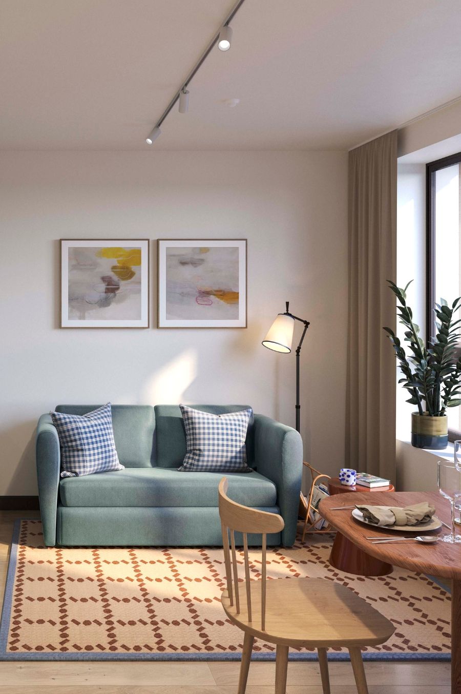 The Altham medium studio living area cgi