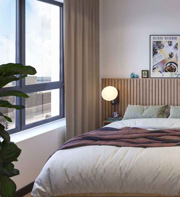 The Altham medium studio double bed view cgi