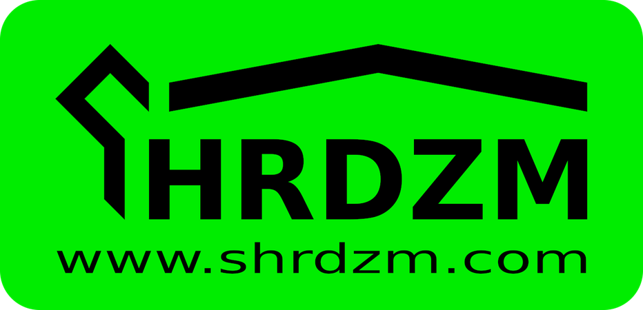 SHRDZM logo with website address on a green background.