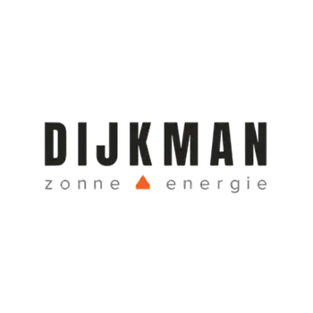Logo displaying "DIJKMAN" in bold black letters with a small orange house icon underneath.