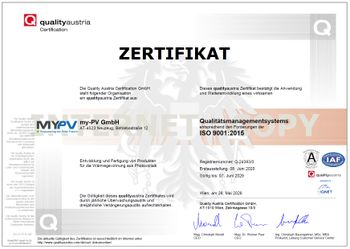 ISO Zertifikat
