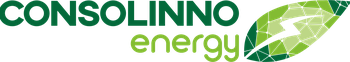 Logo of Consolinno Energy with green text and a stylized leaf featuring a lightning bolt design.