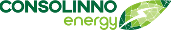 Logo of Consolinno Energy with green text and a stylized leaf featuring a lightning bolt design.