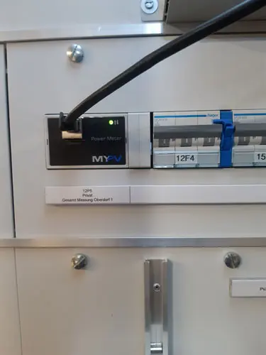 my-PV WiFi Meter installed in the distribution board.