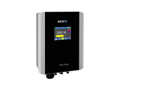 The SOL•THOR from my-PV features a color touch display with dimensions 248.5 x 167.4 x 116.2 mm